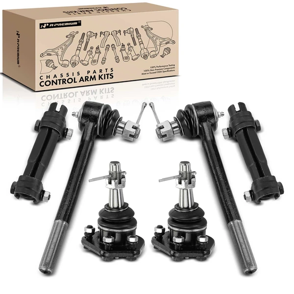 1989-1991 Chevrolet R3500 A Set of 6 Ball Joint Tie Rod End and Adjusting Sleeve Kit Front & Inner A-Premium APCA2535