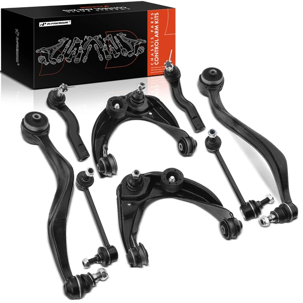 2006-2009 Ford Fusion A Set of 8 Control Arm Sway Bar Link and Tie Rod End Kit Front Side A-Premium APCA2545