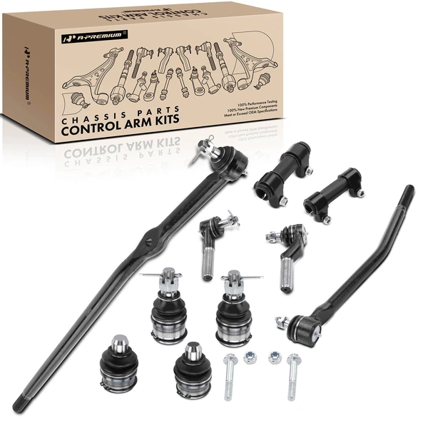 A Set of 10 Ball Joint Adjusting Sleeve Drag Link Tie Rod End Kit Front Side A-Premium APCA2548