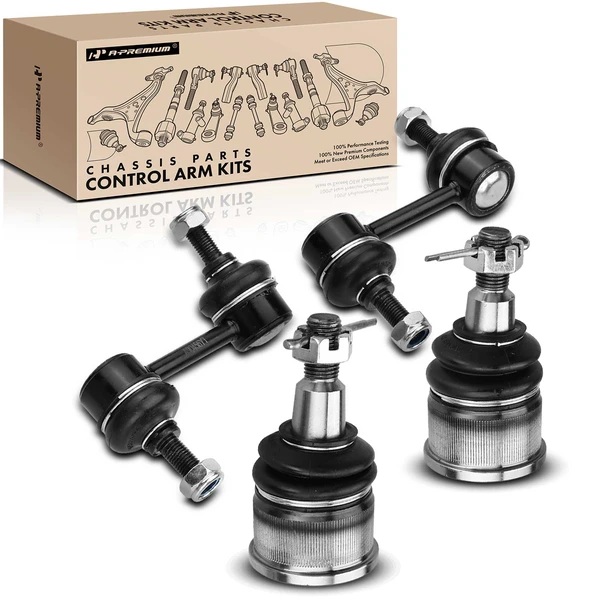 2009-2014 Acura TSX A Set of 4 Ball Joint and Sway Bar Link Kit Front Side A-Premium APCA2552