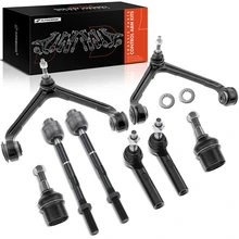 8 Pcs Front Control Arm with Ball Joint Tie Rod End