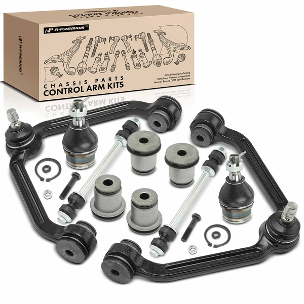 A Set of 8 Control Arm Ball Joint Bushing Sway Bar Link Kit Front Side A-Premium APCA2557
