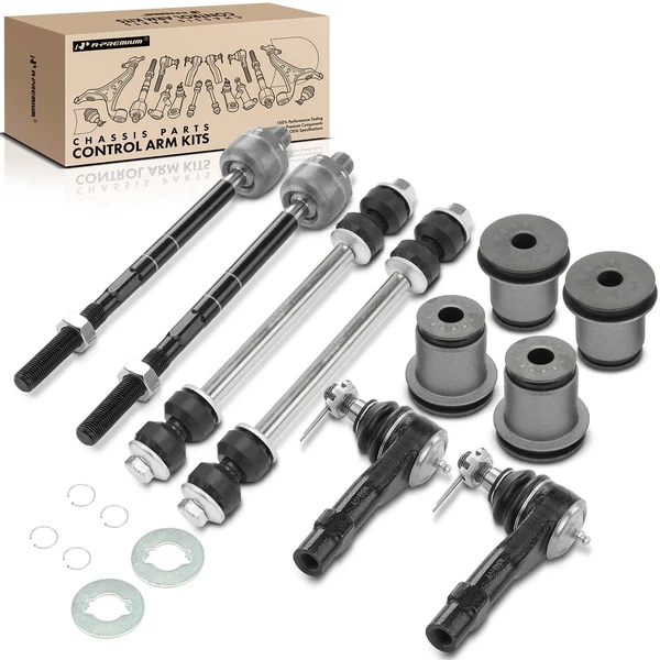 1998-2004 Ford Ranger A Set of 8 Sway Bar Link Control Arm Bushing and Tie Rod End Kit Front Side A-Premium APCA2560