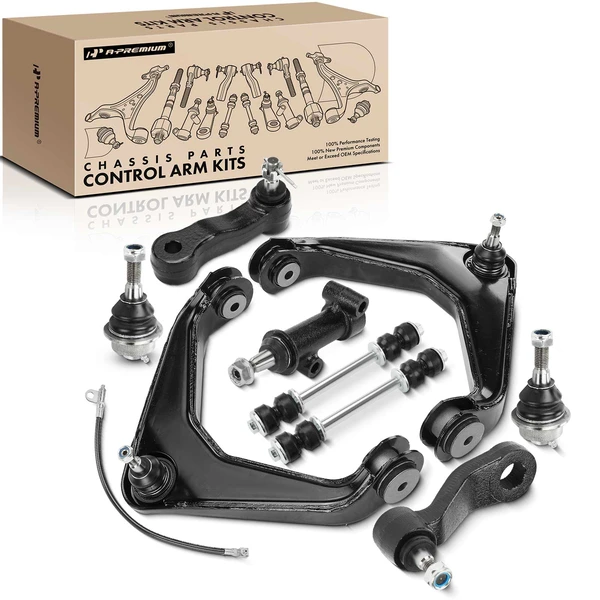 2002-2006 Chevrolet Avalanche 2500 A Set of 9 Control Arm and Ball Joint Full Kit Front Side A-Premium APCA2574