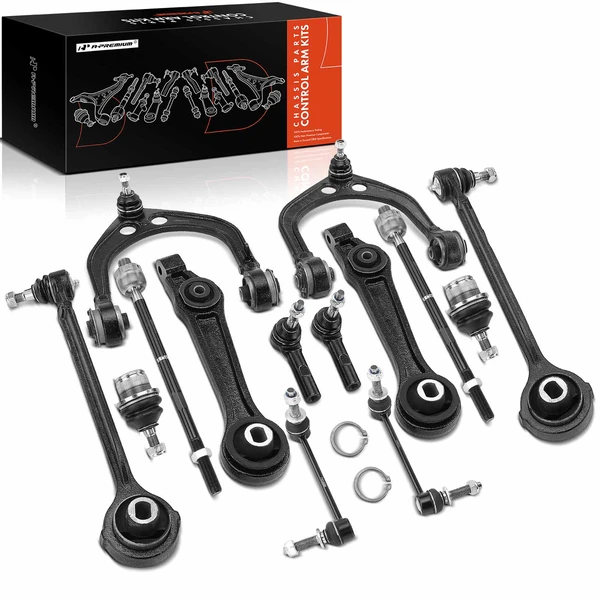A Set of 14 Control Arm Ball Joint Sway Bar Link Tie Rod End Kit Front Side A-Premium APCA2578