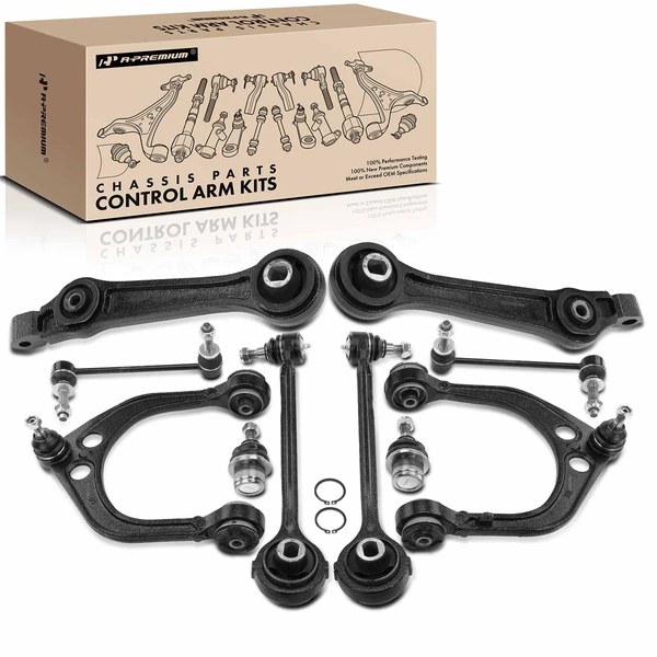 A Set of 10 Control Arm Ball Joint and Sway Bar Link Kit Front Side A-Premium APCA2580
