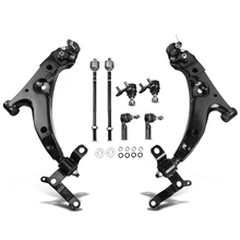 8 Pcs Front Lower Control Arm with Ball Joints Tie Rod Ends