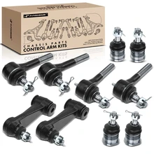 10 Pcs Front Ball Joint Tie Rod End & Idler Arms Kit