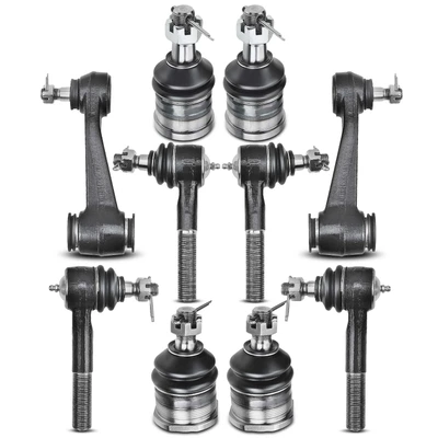 10 Pcs Front Ball Joint Tie Rod End & Idler Arms Kit