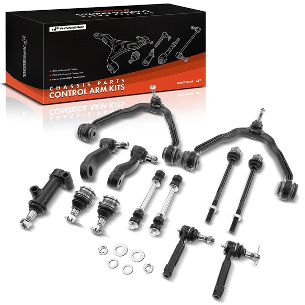 2002-2006 Cadillac Escalade A Set of 13 Control Arm and Ball Joint Full Kit Front Side A-Premium APCA2594