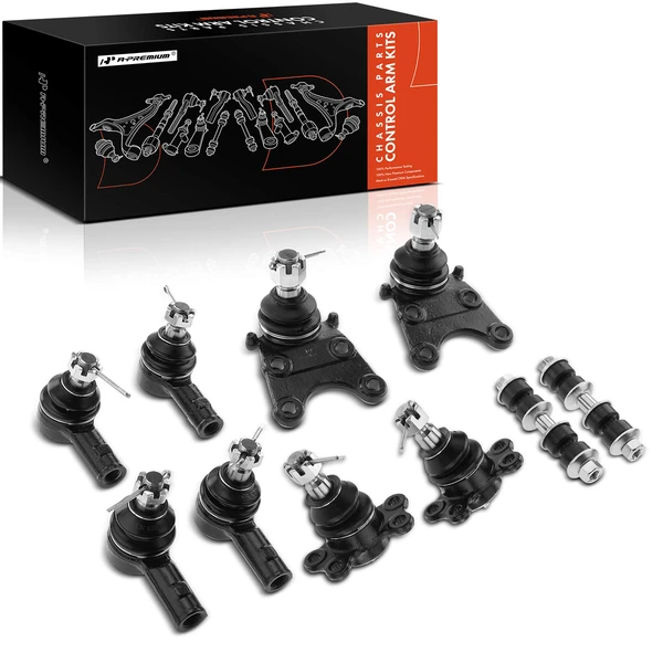 A Set of 10 Ball Joint Sway Bar Link and Tie Rod End Kit Front Side A-Premium APCA2606