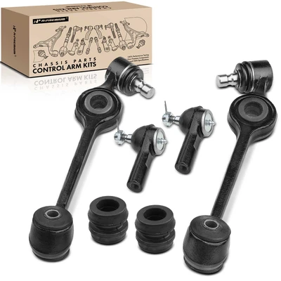 6 Pcs Front Lower Control Arm with Ball Joint Tie Rod End