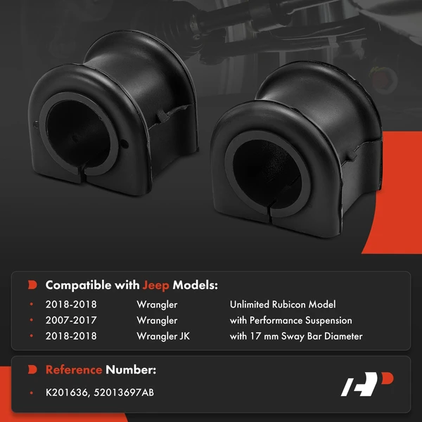 2-Pc Sway Bar Bushing, Rear To Frame A-Premium APCA9595