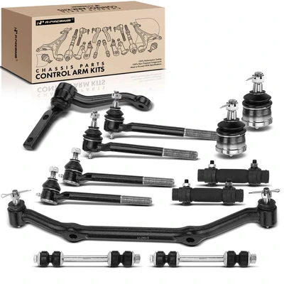 12 Pcs Front Sway Bar Link & Tie Rod End & Ball Joint
