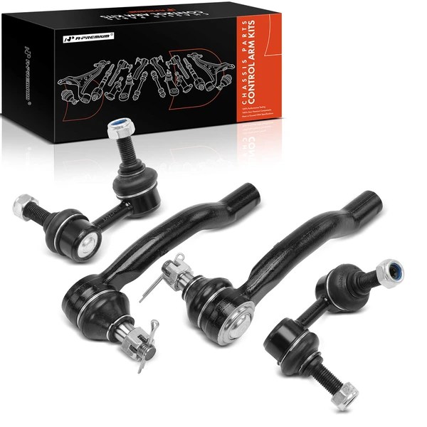 2005-2019 Nissan Frontier A Set of 4 Sway Bar Link and Tie Rod End Kit Front Side A-Premium APCA2626