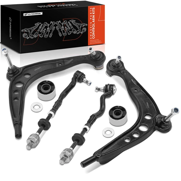 1992 BMW 320i A Set of 4 Control Arm and Tie Rod End Kit Front Side A-Premium APCA2629