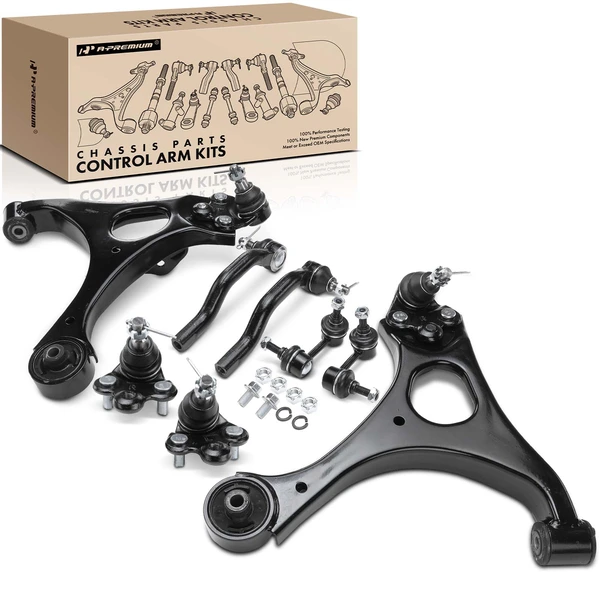 A Set of 8 Control Arm Ball Joint Sway Bar Link Tie Rod End Kit Front Side A-Premium APCA3021