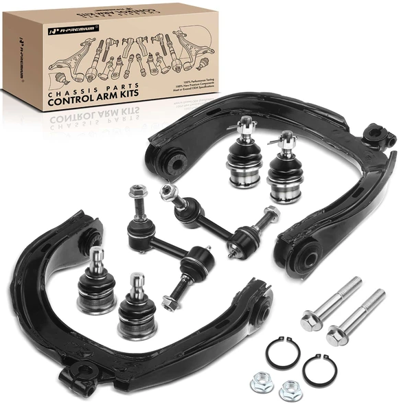 A Set of 8 Control Arm Ball Joint and Sway Bar Link Kit Front Side A-Premium APCA3022