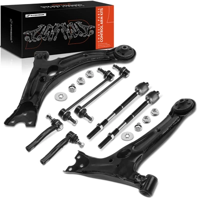 10 Pcs Front Lower Control Arm Ball Joint Tie Rod Sway Bar