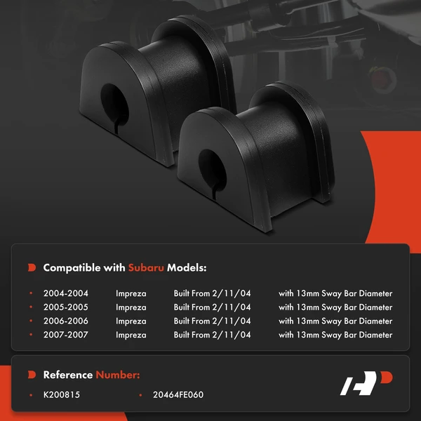 2-Pc Stabilizer Bar Bushing, Rear To Frame A-Premium APCA9638