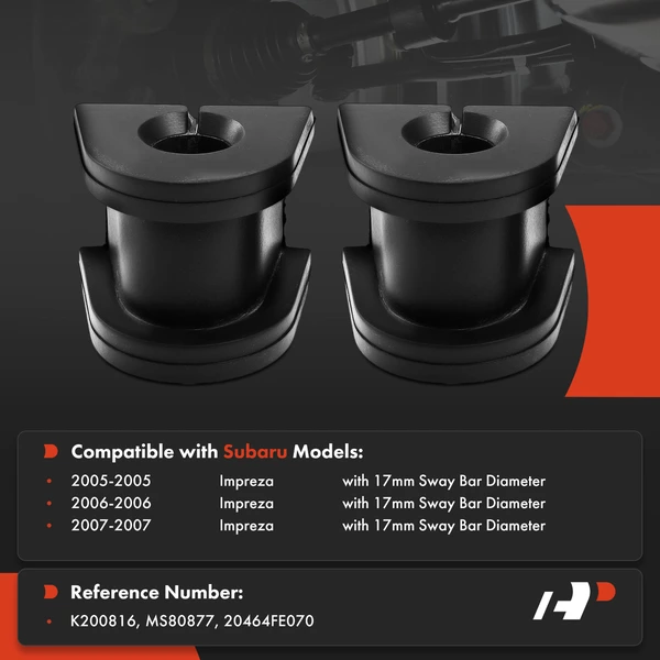 2-Pc Stabilizer Bar Bushing, Rear To Frame A-Premium APCA9639