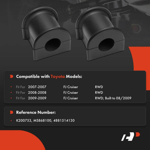 2-Pc Sway Bar Bushing Kit, Rear To Frame A-Premium APCA9640