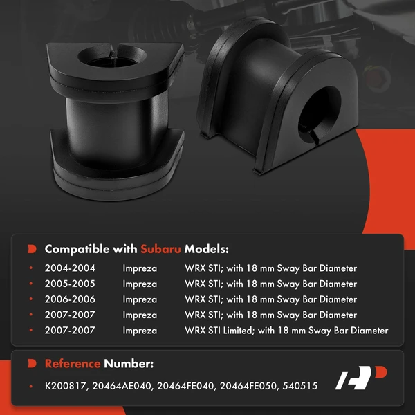 2-Pc Stabilizer Bar Bushing, Rear Driver & Passenger A-Premium APCA9641