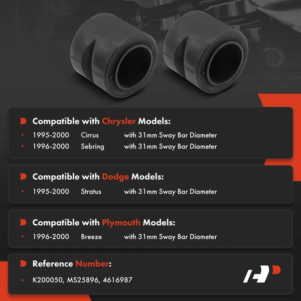 2-Pc Sway Bar Bushing Kit, Front To Frame A-Premium APCA9646