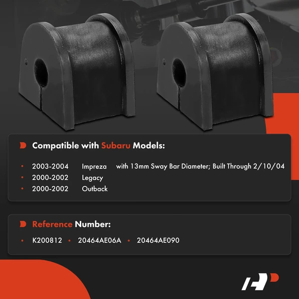 2-Pc Stabilizer Bar Bushing, Rear To Frame A-Premium APCA9648