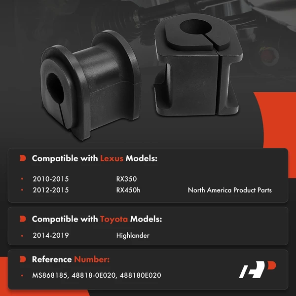 2-Pc Sway Bar Bushing, Rear Driver & Passenger A-Premium APCA9653
