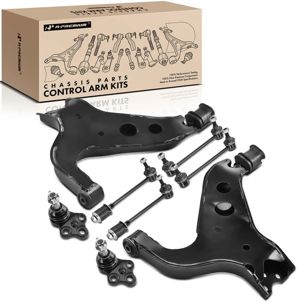 A Set of 8 Control Arm Ball Joint and Sway Bar Link Kit Front Side A-Premium APCA2840