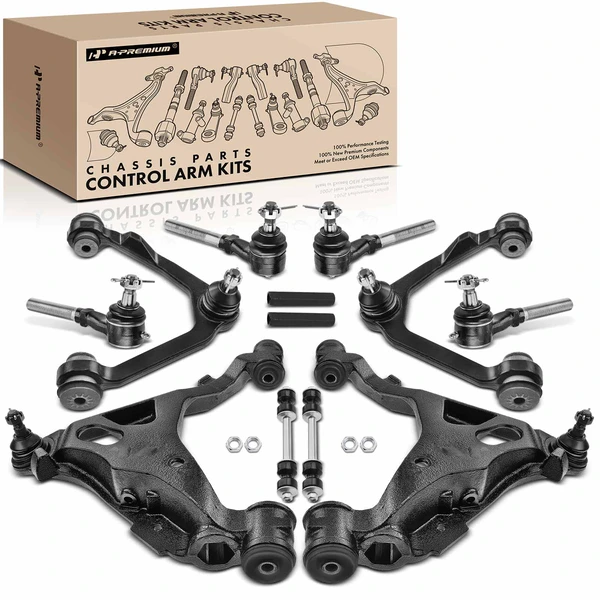 A Set of 12 Control Arm Adjusting Sleeve Sway Bar Link Tie Rod End Kit Front Side A-Premium APCA3838