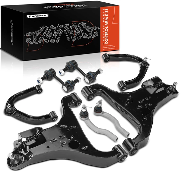 2004 Nissan Pathfinder Armada A Set of 8 Control Arm Sway Bar Link and Tie Rod End Kit Front Lower & Upper A-Premium APCA2852