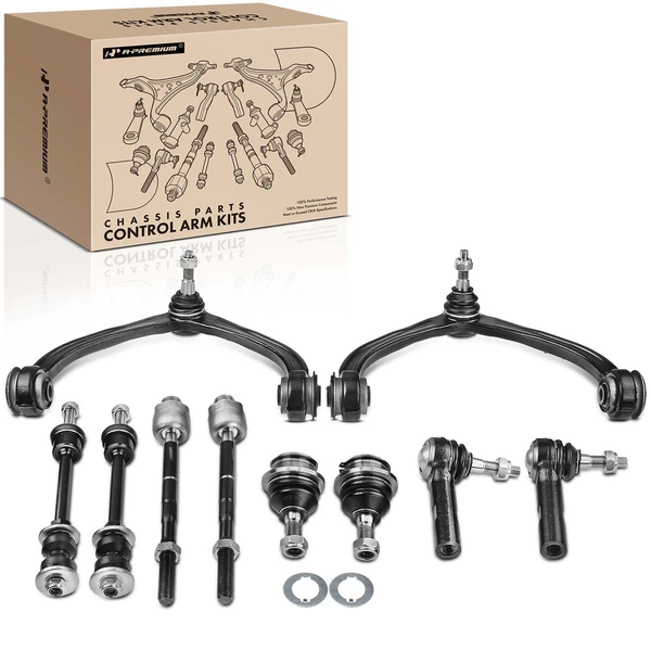 A Set of 10 Control Arm Ball Joint Sway Bar Link Tie Rod End Kit Front Side A-Premium APCA2865