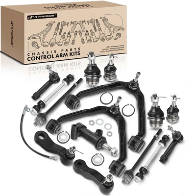 15 Pcs Front Control Arm with Ball Joints Tie Rod End