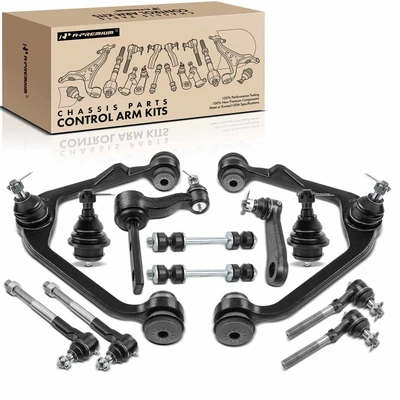 12 Pcs Front Control Arm & Sway Bar Link & Tie Rod End with Ball Joint