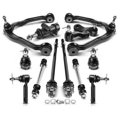 13 Pcs Front Upper Control Arm Tie Rod Ends Ball Joint