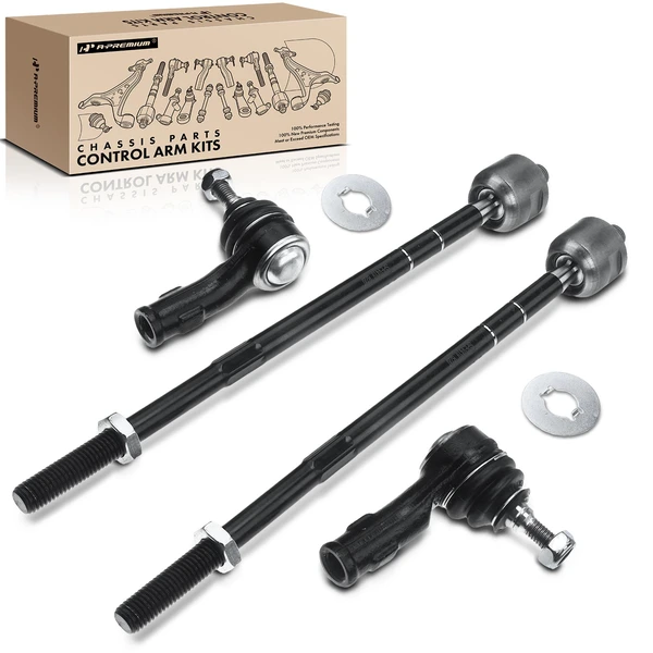 4 Pcs Left & Right Outer Inner Tie Rod End Link Kit for Ford Focus 2000-2006