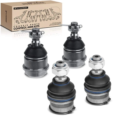 4 Pcs Front Lower & Upper Suspension Ball Joints