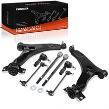 2000-2004 Ford Focus A Set of 8 Control Arm Sway Bar Link and Tie Rod End Kit Front Side A-Premium APCA2900