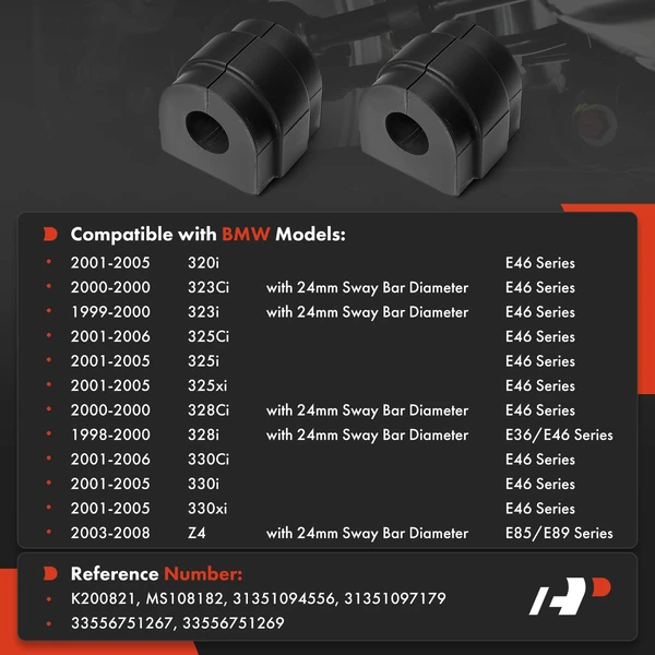 2-Pc Sway Bar Bushing Kit, Front To Frame A-Premium APCA9619