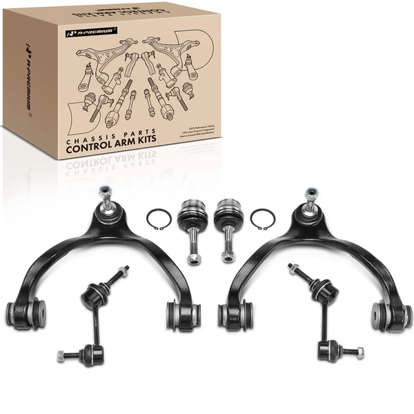 2003-2011 Mercury Grand Marquis A Set of 6 Control Arm Ball Joint and Sway Bar Link Kit Front Side A-Premium APCA2911