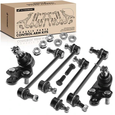 6 Pcs Front & Rear Stabilizer Bar Link & Ball Joint
