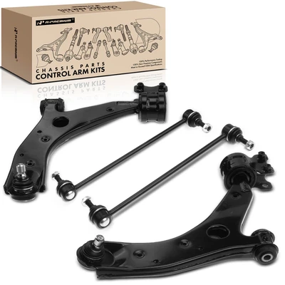 4 Pcs Front Lower Control Arm with Ball Joint Stabilizer Bar Link