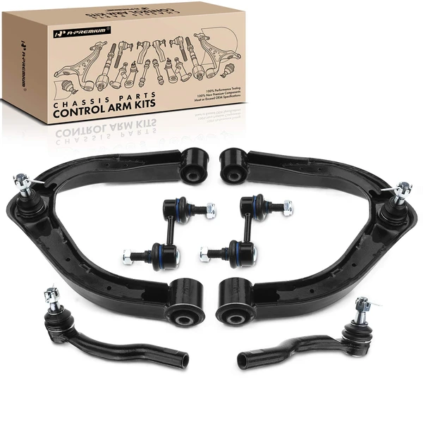2004-2013 INFINITI QX56 A Set of 6 Control Arm Sway Bar Link and Tie Rod End Kit Front Side A-Premium APCA2926
