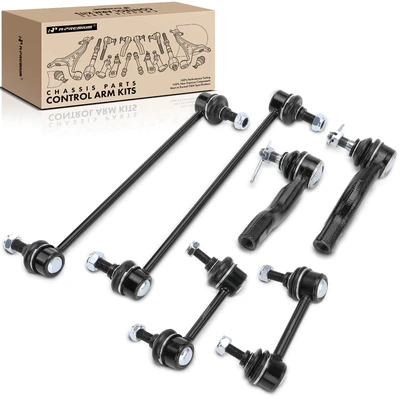 6 Pcs Front & Rear Stabilizer Sway Bar End Link Tie Rod End