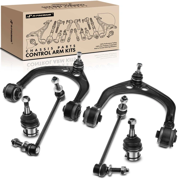 A Set of 6 Control Arm Ball Joint and Sway Bar Link Kit Front Side A-Premium APCA2940