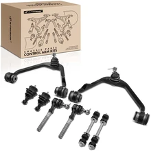 1997-1999 Ford F-250 A Set of 8 Control Arm Ball Joint Sway Bar Link Tie Rod End Kit Front Side A-Premium APCA2942