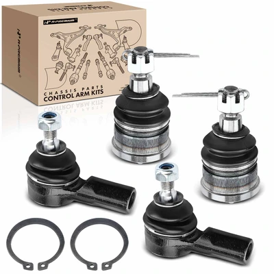 4 Pcs Front Outer Tie Rod Ends & Ball Joints