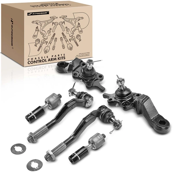A Set of 6 Ball Joint and Tie Rod End Kit Front Side A-Premium APCA2965